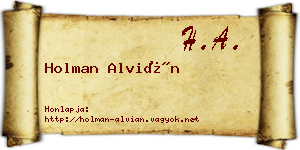 Holman Alvián névjegykártya